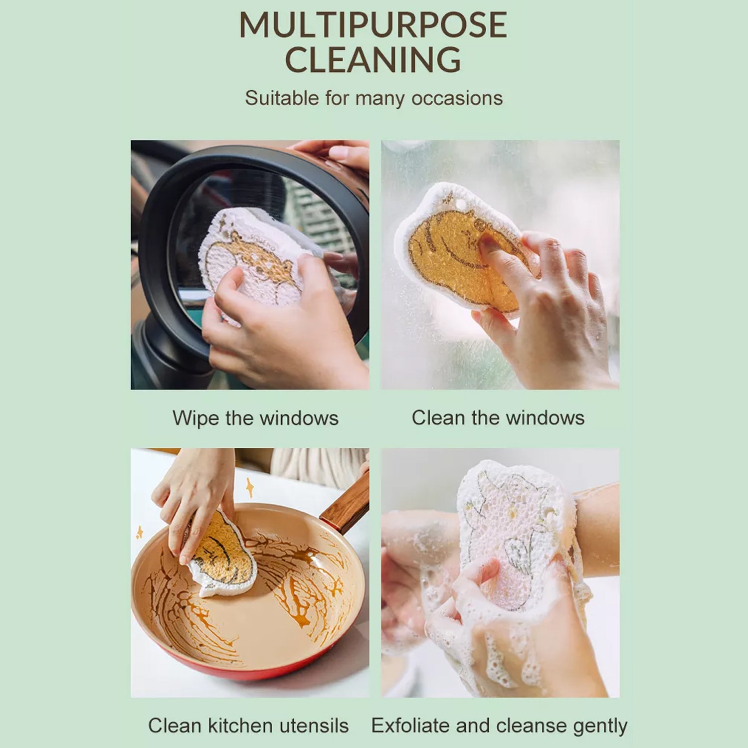 6428a Compressed Wood Pulp Sponge. Creative Cartoon Design Scouring Pad Dishwashing Absorbing Pad. Kitchen Cleaning Tool. 6428a Compressed Wood Pulp Sponge. Creative Cartoon Design Scouring Pad Dishwashing Absorbing Pad. Kitchen Cleaning Tool.